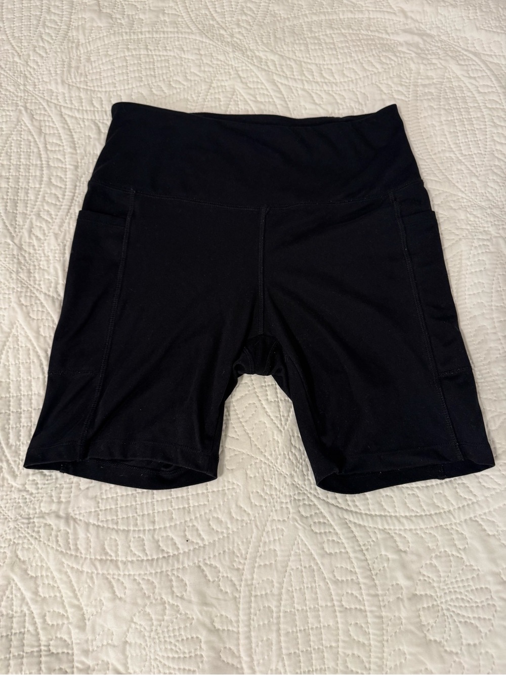 Danskin Black High-Rise Bike Shorts with Side Pockets
